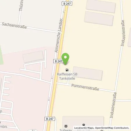 Standortübersicht der Tankstelle Raiffeisen Handels- und Vermittlungsgesellschaft mbH Eichenzell in 99974 Mühlhausen