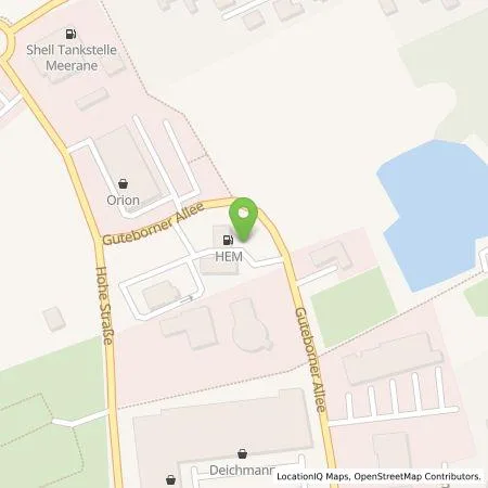 Standortübersicht der Tankstelle HEM in 08393 Meerane