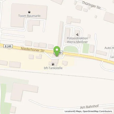 Standortübersicht der Tankstelle bft Eschwege in 37269 Eschwege