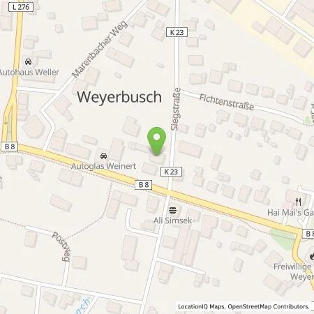 Standortübersicht der Tankstelle A-Energie Weyerbusch in 57635 Weyerbusch