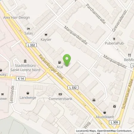 Standortübersicht der Tankstelle Aral Tankstelle in 23554 Lübeck