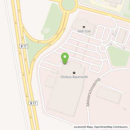 Standortübersicht der Benzin-Super-Diesel Tankstelle: Globus BM-TS Koenigsbrunn in 86343, Koenigsbrunn