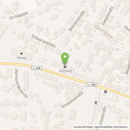 Standortübersicht der Tankstelle K. + B. Gehring Tank-und Waschcenter OHG in 79400 Kandern