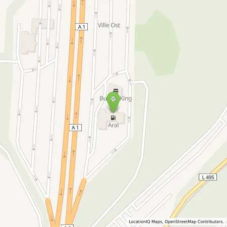 Standortübersicht der Tankstelle Aral Tankstelle, BAT VILLE OST in 50354 Hürth