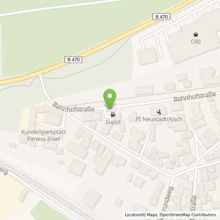 Standortübersicht der Tankstelle NEUSTADT - BAHNHOFSTRASSE 47 in 91413 Neustadt a. d. Aisch