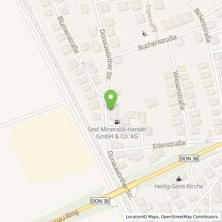 Standortübersicht der Tankstelle SEEL Tankstelle in 86663 Asbach-Bäumenheim