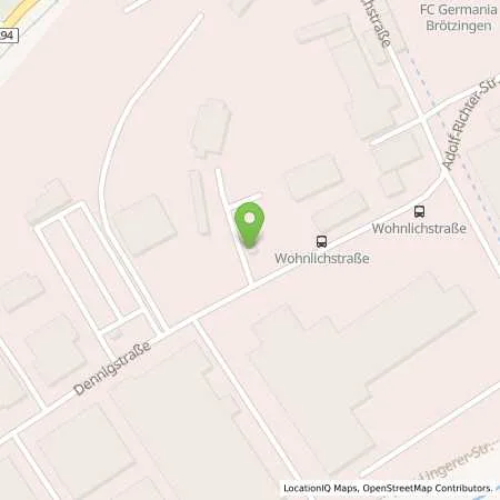 Standortübersicht der Tankstelle Pforzheim, Dennigstraße in 75179 Pforzheim