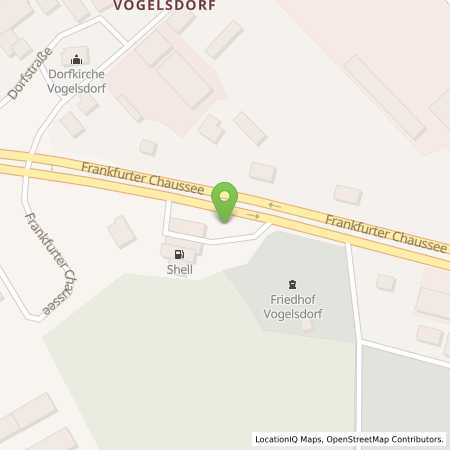 Standortübersicht der Benzin-Super-Diesel Tankstelle: Shell Fredersdorf-Vogelsdorf Frankfurter Chaussee 37 in 15370, Fredersdorf-Vogelsdorf