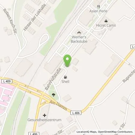 Standortübersicht der Tankstelle Shell Alzey Bahnhofstr. 81 in 55232 Alzey