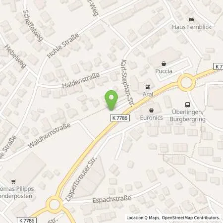 Standortübersicht der Tankstelle UEBERLINGEN - LIPPERTSREUTER STRASS in 88662 Ueberlingen