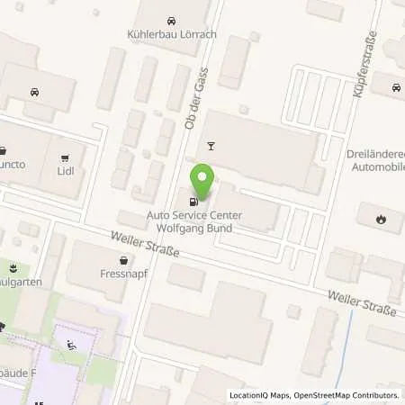 Standortübersicht der Tankstelle Auto-Service-Bund in 79540 Lörrach