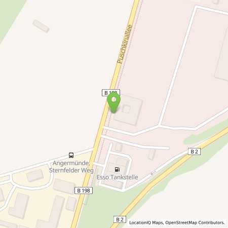 Standortübersicht der Benzin-Super-Diesel Tankstelle: Esso Tankstelle in 16278, ANGERMUENDE