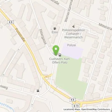Standortübersicht der Tankstelle Esso Tankstelle in 27472 CUXHAVEN