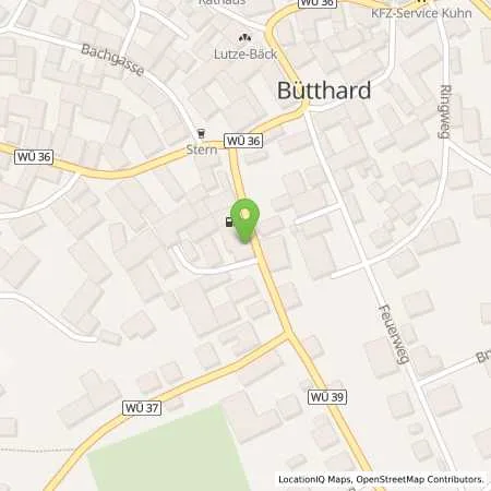 Standortübersicht der Tankstelle Bütthard in 97244 Bütthard