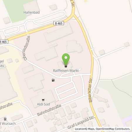 Standortübersicht der Benzin-Super-Diesel Tankstelle: Raiffeisen Bezug+Absatz eG in 88410, Bad Wurzach