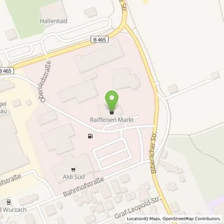 Standortübersicht der Tankstelle Raiffeisen Bezug+Absatz eG in 88410 Bad Wurzach