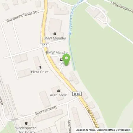 Standortübersicht der Tankstelle JET KAUFBEUREN FUESSENER STR. 27 in 87600 KAUFBEUREN