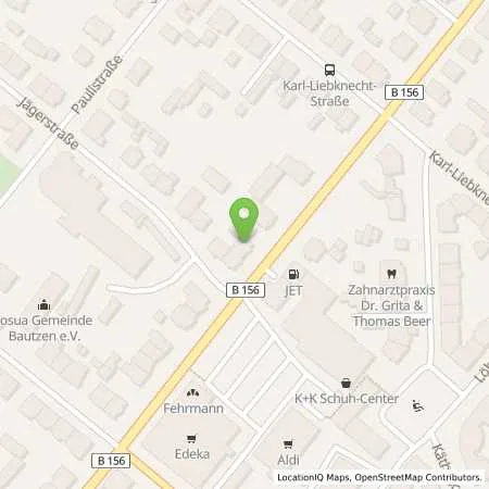 Standortübersicht der Tankstelle JET BAUTZEN STIEBERSTR. 49 in 02625 BAUTZEN