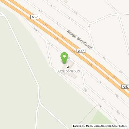 Standortübersicht der Tankstelle Shell Buettelborn A67 Buettelborn Sued in 64572 Buettelborn