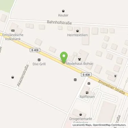 Standortübersicht der Tankstelle Raiffeisen Ems-Vechte Tank & Markt GmbH in 49733 Haren