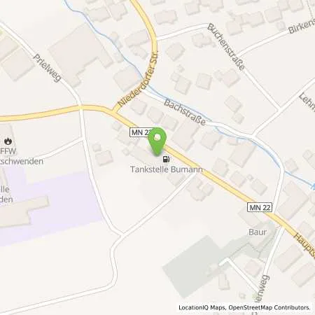 Standortübersicht der Tankstelle Autohaus Bumann GmbH & Co. KG in 87787 Wolfertschwenden