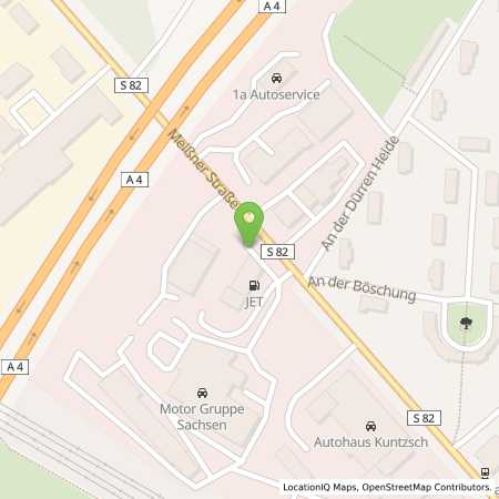 Standortübersicht der Benzin-Super-Diesel Tankstelle: JET RADEBEUL MEISSNER STR. 13A in 01445, RADEBEUL
