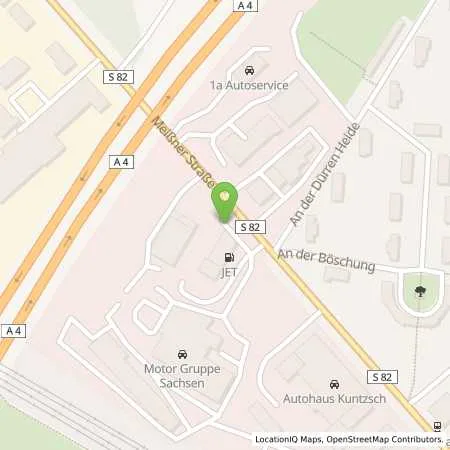 Standortübersicht der Tankstelle JET RADEBEUL MEISSNER STR. 13A in 01445 RADEBEUL