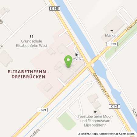 Standortübersicht der Benzin-Super-Diesel Tankstelle: Fa. Carl-Heinz Vehn in 26676, Elisabethfehn