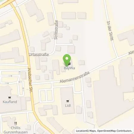 Standortübersicht der Tankstelle BayWa Tankstelle Gunzenhausen in 91710 Gunzenhausen