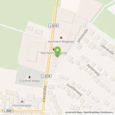 Standortübersicht der Tankstelle Tankstelle Hermann Wagene in 34537 Bad Wildungen