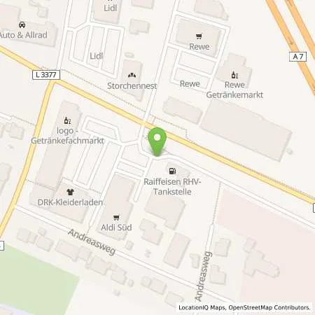 Standortübersicht der Tankstelle rhv Tankstelle in 36093 Kuenzell