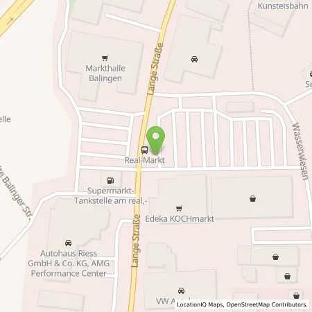 Standortübersicht der Tankstelle Supermarkt-Tankstelle BALINGEN LANGE STRASSE 34 in 72336 BALINGEN