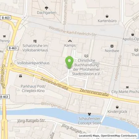 Standortübersicht der Tankstelle Shell Pforzheim Zerrennerstr. 20 in 75172 Pforzheim