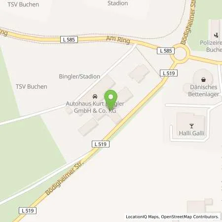 Standortübersicht der Tankstelle Aral Tankstelle in 74722 Buchen