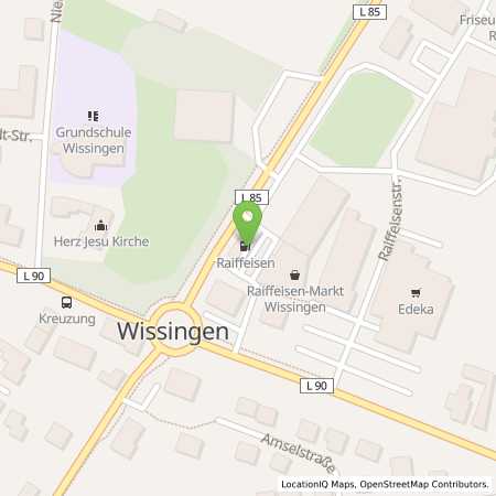 Standortübersicht der Benzin-Super-Diesel Tankstelle: Raiffeisen Warengenossenschaft  Osnabrücker Land (RWO) eG in 49143, Bissendorf