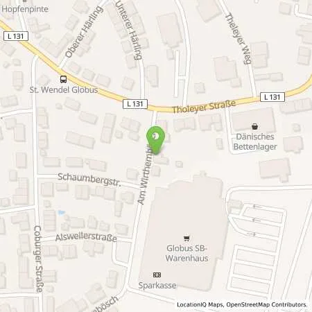 Standortübersicht der Tankstelle Globus Handelshof St. Wendel GmbH & Co. KG Betriebsstätte St. Wendel in 66606 St Wendel
