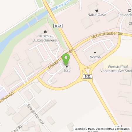 Standortübersicht der Benzin-Super-Diesel Tankstelle: Esso Tankstelle in 92637, WEIDEN