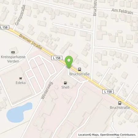 Standortübersicht der Tankstelle Shell Achim Bremer Str. 72-74 in 28832 Achim