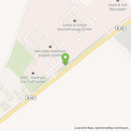 Standortübersicht der Tankstelle team Tankautomat Neuruppin in 16816 Neuruppin