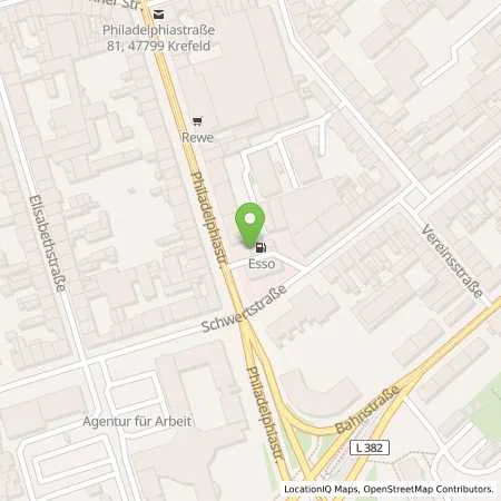 Standortübersicht der Tankstelle Esso Tankstelle in 47799 KREFELD