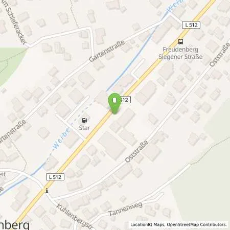 Standortübersicht der Tankstelle star Tankstelle in 57258 Freudenberg