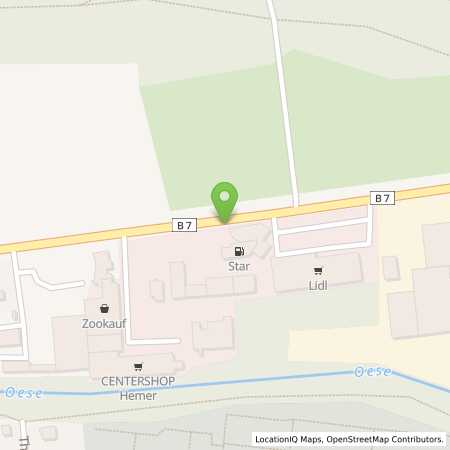 Standortübersicht der Benzin-Super-Diesel Tankstelle: star Tankstelle in 58675, Hemer