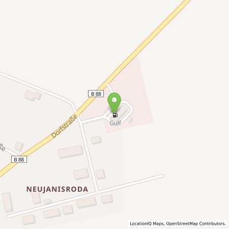 Standortübersicht der Benzin-Super-Diesel Tankstelle: Gulf Neu-Janisroda in 06618, Janisroda