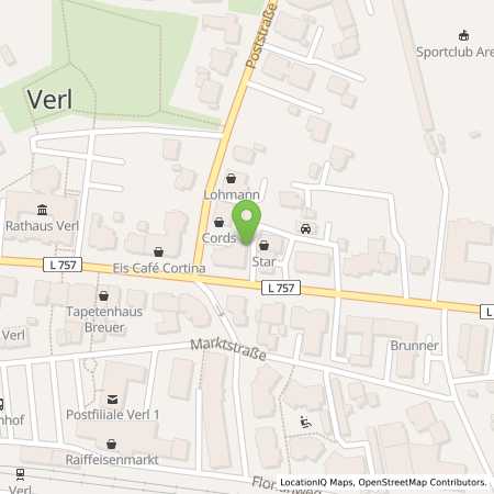 Standortübersicht der Benzin-Super-Diesel Tankstelle: star Tankstelle in 33415, Verl