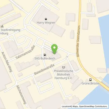 Standortübersicht der Tankstelle SVG-Hamburg Strassen- in 20537 Hamburg
