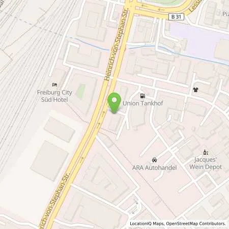 Standortübersicht der Tankstelle Union Tankhof in 79100 Freiburg