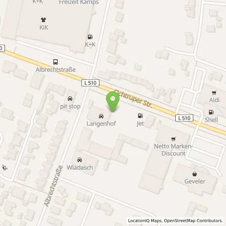 Standortübersicht der Tankstelle JET GRONAU OCHTRUPER STR. 208 in 48599 GRONAU