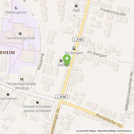 Standortübersicht der Tankstelle Shell Seeheim-Jugenheim Heidelberger Str 41 in 64342 Seeheim-Jugenheim