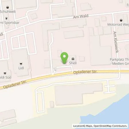 Standortübersicht der Tankstelle Shell Monheim Opladener Str. 195 in 40789 Monheim