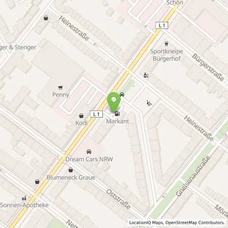 Standortübersicht der Tankstelle Jörg Wozniak in 47057 Duisburg